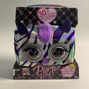 Purse Pets Metallic Mood Rebel Stripez Interactive Pet Toy  Shoulder Purse Zebra